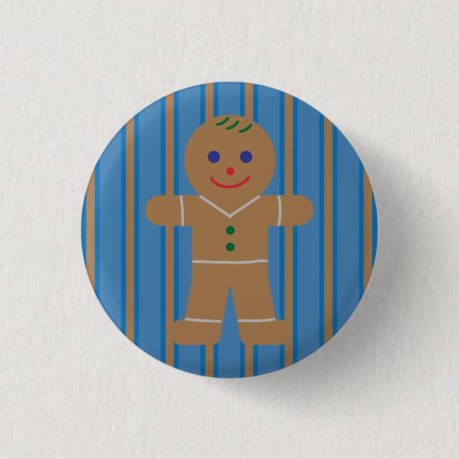 Fun and Fancy Gingerbread Man 3 Cm Round Badge (Front)