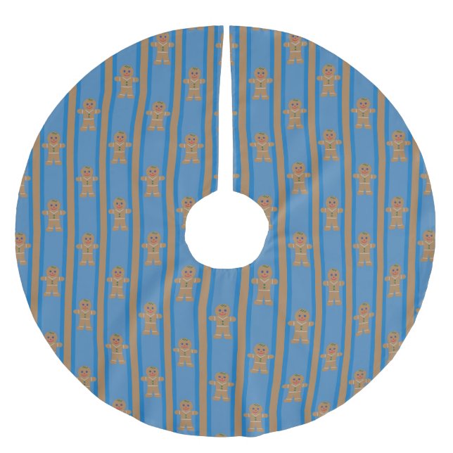 Fun and Fancy Gingerbread Man Brushed Polyester Tree Skirt (Front)