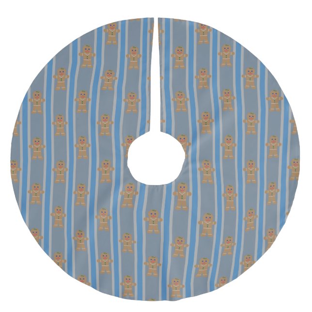 Fun and Fancy Gingerbread Man Brushed Polyester Tree Skirt (Front)