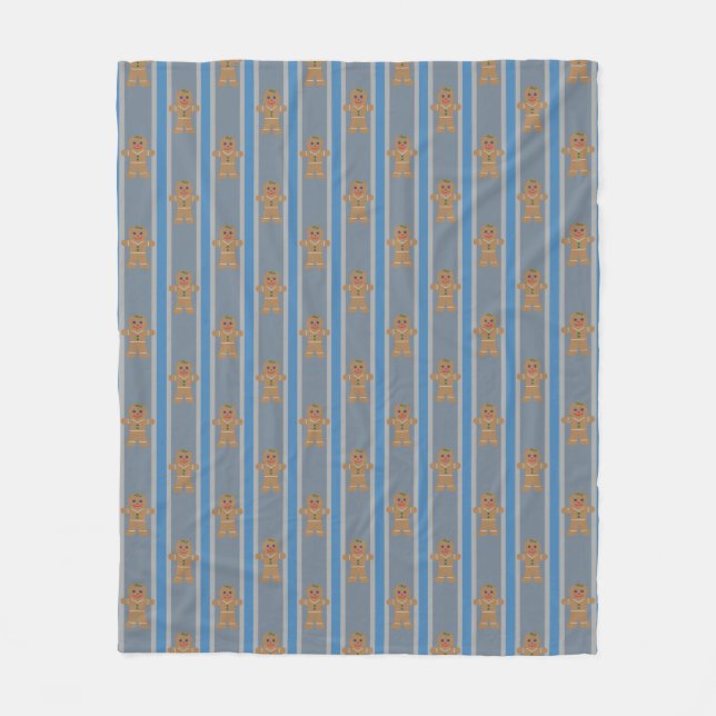 Fun and Fancy Gingerbread Man Fleece Blanket (Front)