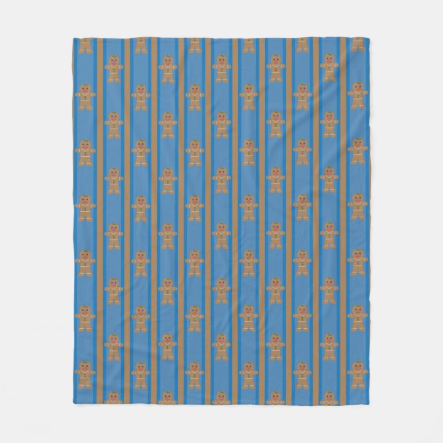 Fun and Fancy Gingerbread Man Fleece Blanket (Front)