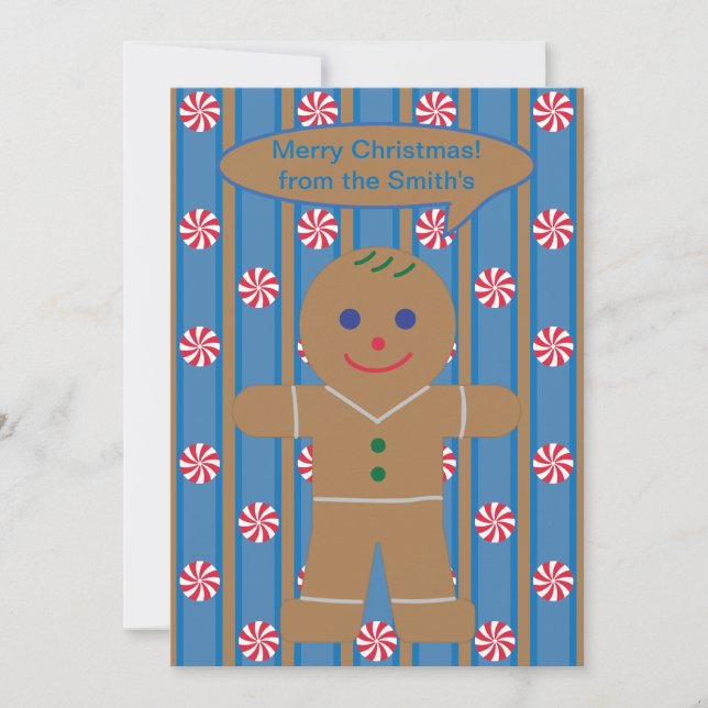 Fun and Fancy Gingerbread Man Holiday Card (Front)