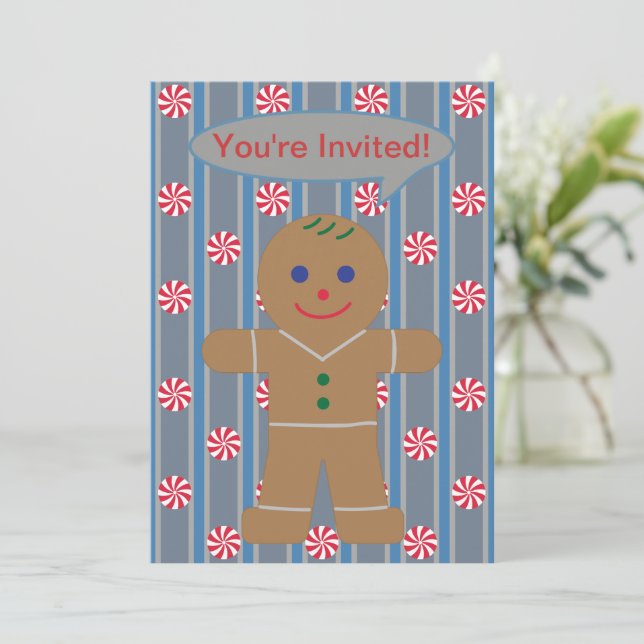 Fun and Fancy Gingerbread Man Invitation (Standing Front)
