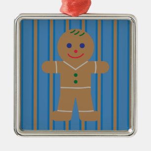 Fun and Fancy Gingerbread Man Metal Ornament