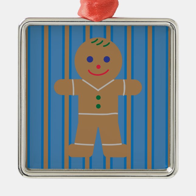 Fun and Fancy Gingerbread Man Metal Ornament (Front)