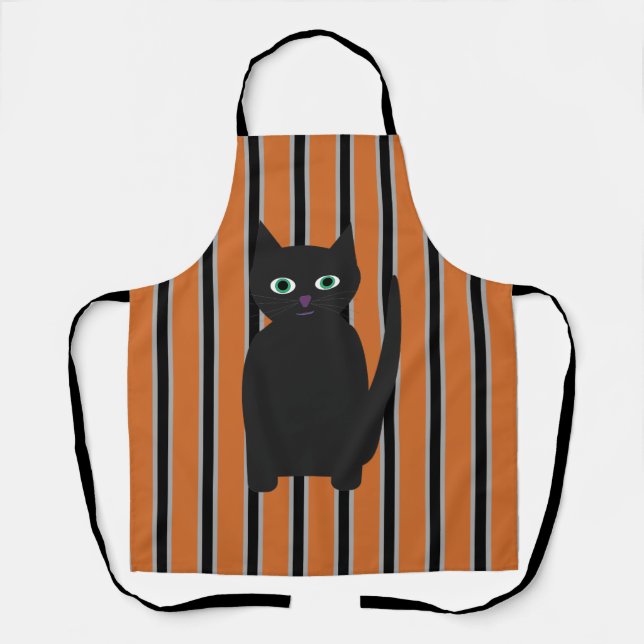 Fun and Fancy Halloween Black Cats Apron (Front)
