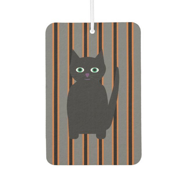 Fun and Fancy Halloween Black Cats Car Air Freshener (Front)