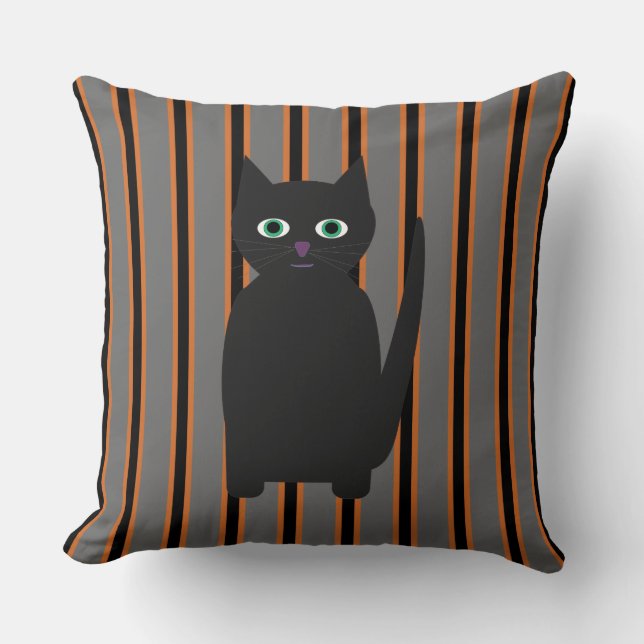 Fun and Fancy Halloween Black Cats Cushion (Front)