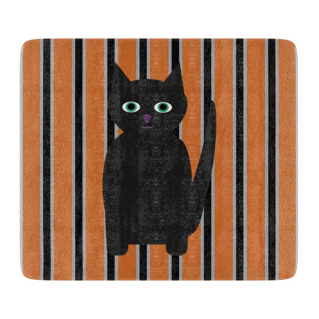 Fun and Fancy Halloween Black Cats Cutting Board (Front)
