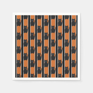 Fun and Fancy Halloween Black Cats Napkin