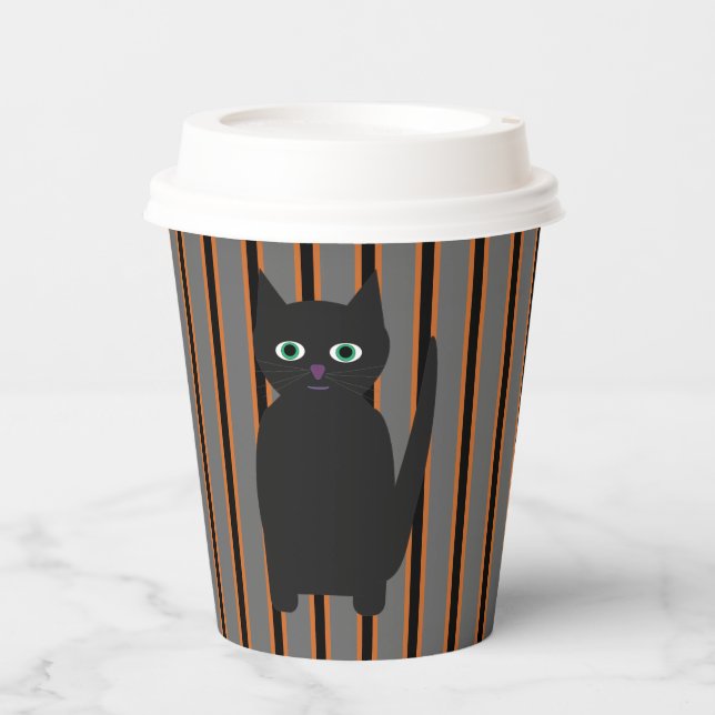 Fun and Fancy Halloween Black Cats Paper Cups (Front)