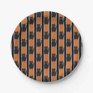 Fun and Fancy Halloween Black Cats Paper Plate