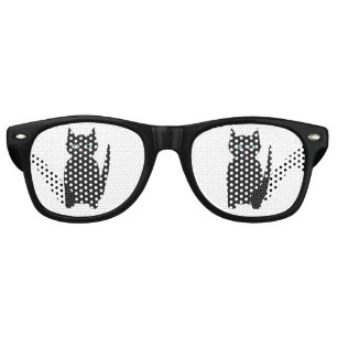 Fun and Fancy Halloween Black Cats Retro Sunglasses