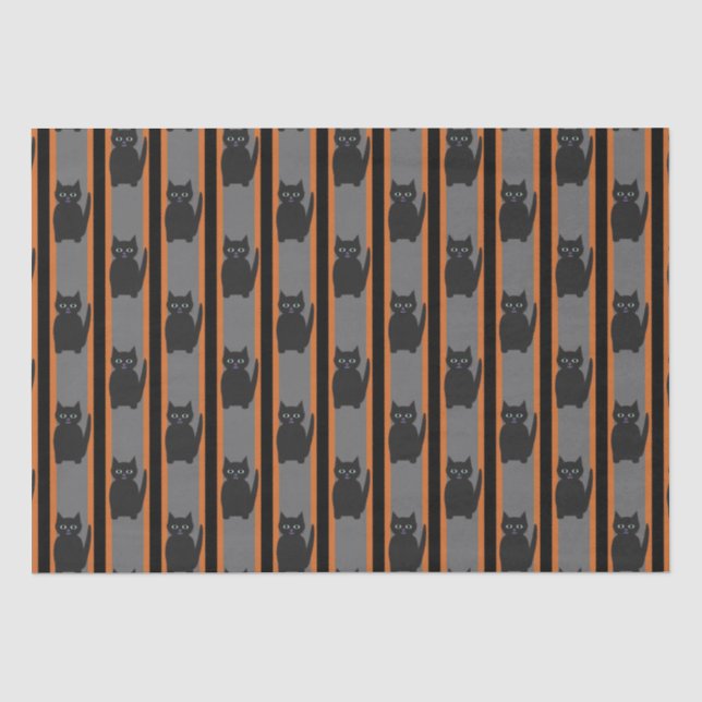 Fun and Fancy Halloween Black Cats Tissue Paper (Front)