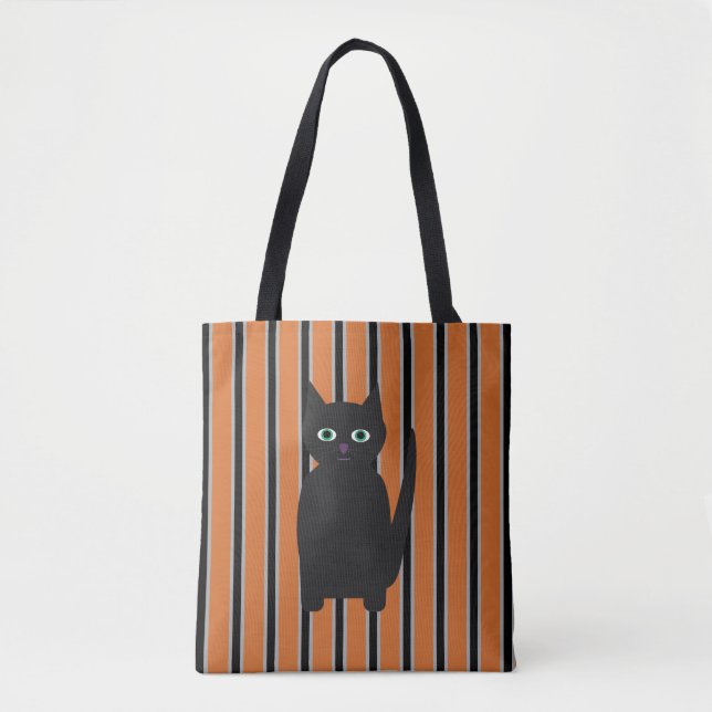 Fun and Fancy Halloween Black Cats Tote Bag (Front)