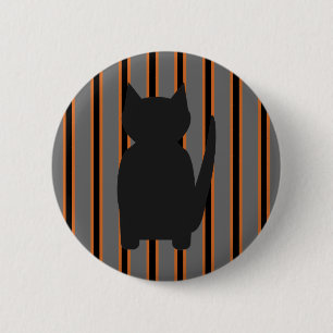 Fun and Fancy Halloween Black Silhouette Cats 6 Cm Round Badge