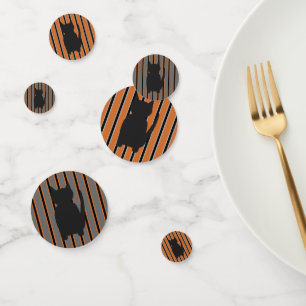 Fun and Fancy Halloween Black Silhouette Cats Confetti