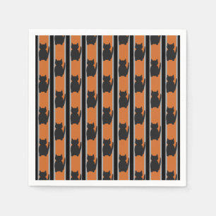 Fun and Fancy Halloween Black Silhouette Cats Napkin