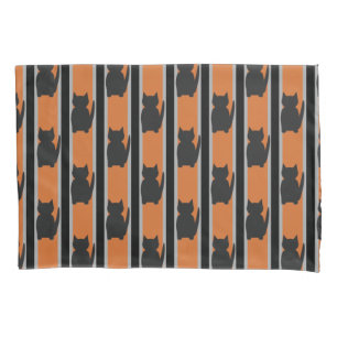Fun and Fancy Halloween Black Silhouette Cats Pillowcase