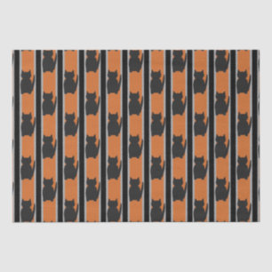 Fun and Fancy Halloween Black Silhouette Cats Tissue Paper