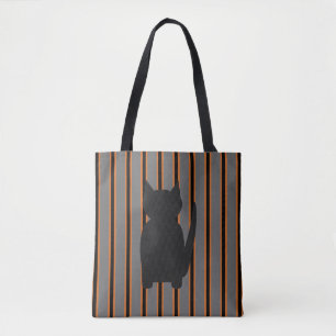 Fun and Fancy Halloween Black Silhouette Cats Tote Bag