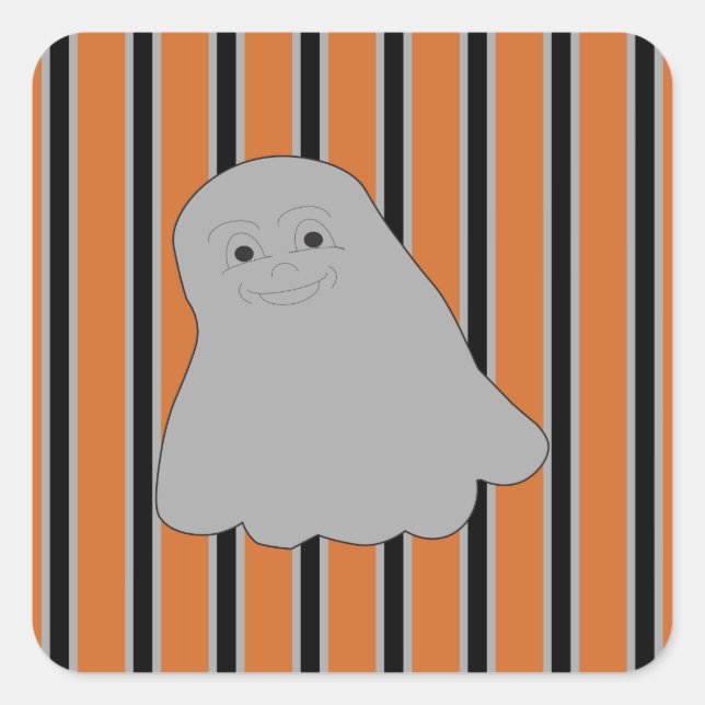 Fun and Fancy Halloween Ghosts Square Sticker (Front)