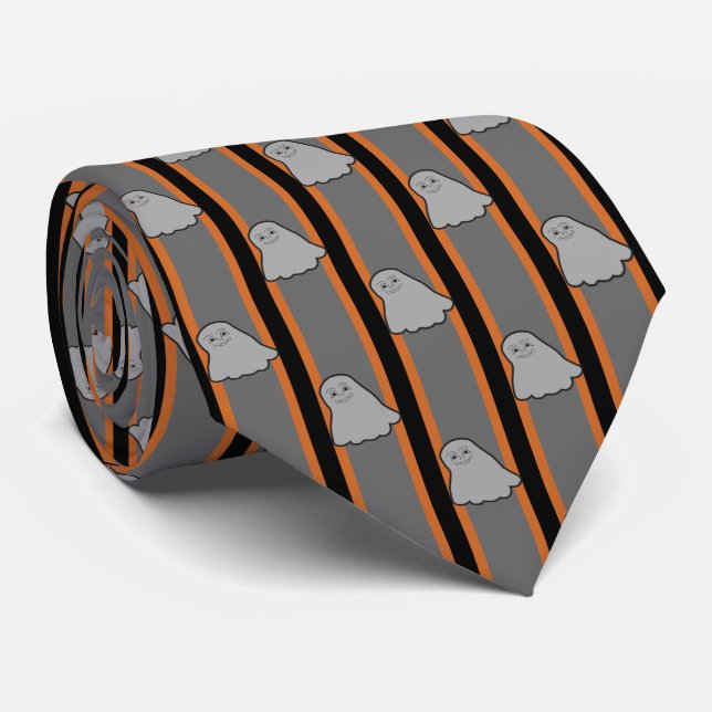 Fun and Fancy Halloween Ghosts Tie (Rolled)
