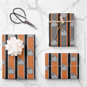 Fun and Fancy Halloween Ghosts Wrapping Paper Sheet