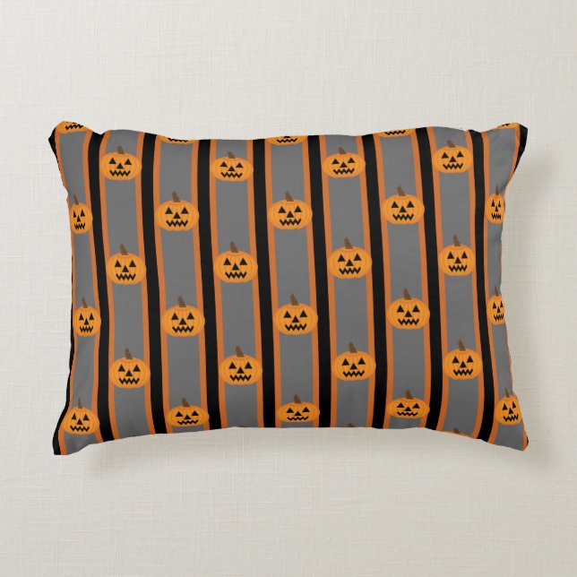 Fun and Fancy Halloween Pumpkins Decorative Cushion (Front)