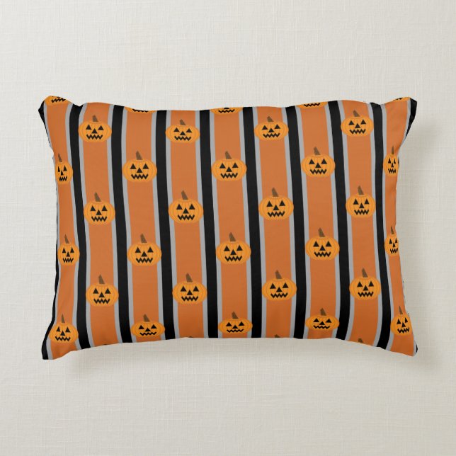 Fun and Fancy Halloween Pumpkins Decorative Cushion (Front)