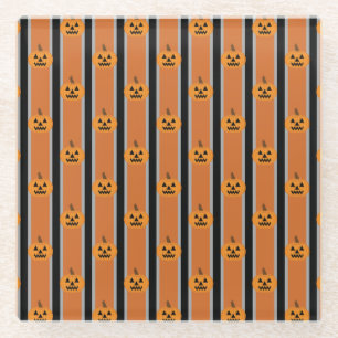 Fun and Fancy Halloween Pumpkins Glass Coaster