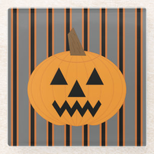 Fun and Fancy Halloween Pumpkins Glass Coaster