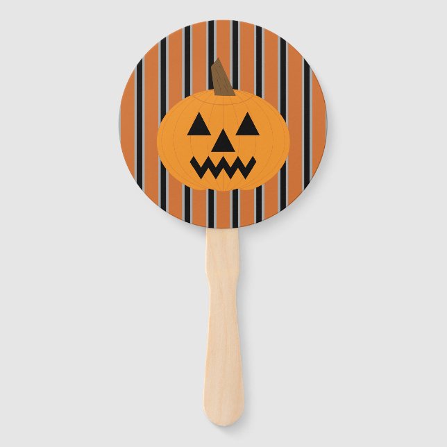 Fun and Fancy Halloween Pumpkins Hand Fan (Front)