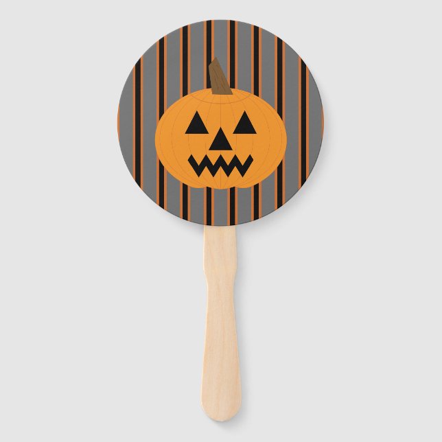 Fun and Fancy Halloween Pumpkins Hand Fan (Front)