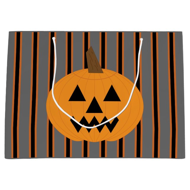 Fun and Fancy Halloween Pumpkins Large Gift Bag (Front)