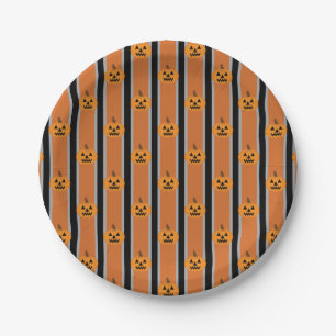 Fun and Fancy Halloween Pumpkins Paper Plate