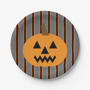 Fun and Fancy Halloween Pumpkins Paper Plate