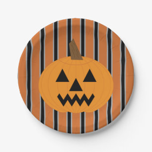 Fun and Fancy Halloween Pumpkins Paper Plate