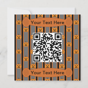 Fun and Fancy Halloween Pumpkins QR Code Invitation