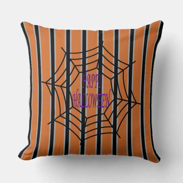 Fun and Fancy Halloween Spider Webs Cushion (Front)