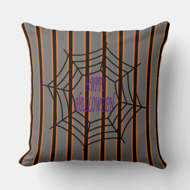 Fun and Fancy Halloween Spider Webs Cushion (Front)
