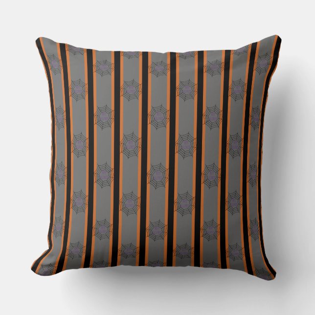 Fun and Fancy Halloween Spider Webs Cushion (Front)