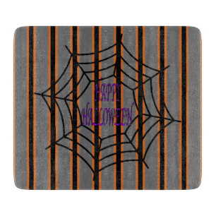 Fun and Fancy Halloween Spider Webs Cutting Board