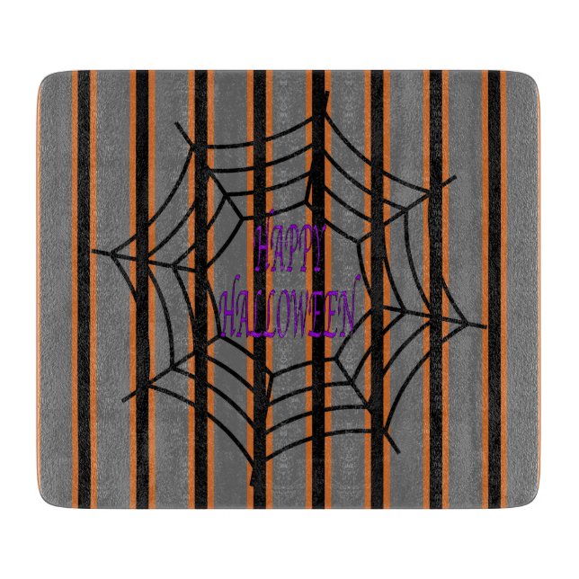 Fun and Fancy Halloween Spider Webs Cutting Board (Front)