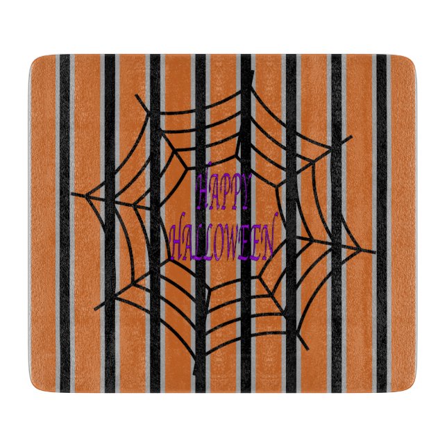 Fun and Fancy Halloween Spider Webs Cutting Board (Front)