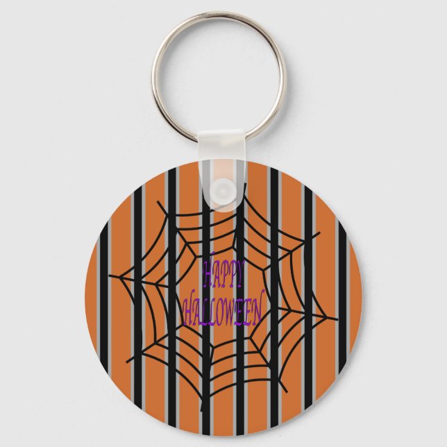Fun and Fancy Halloween Spider Webs Key Ring (Front)