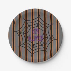Fun and Fancy Halloween Spider Webs Paper Plate