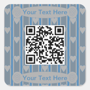 Fun and Fancy Heart QR Code Square Sticker