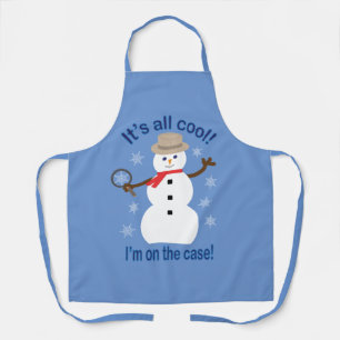 Fun and Fancy It's All Cool Snowman Detective Apron