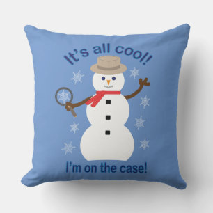 Fun and Fancy It's All Cool Snowman Detective Cushion